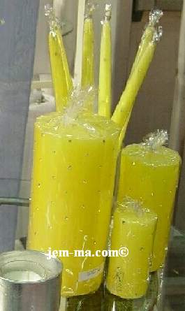 yellow crystal candles