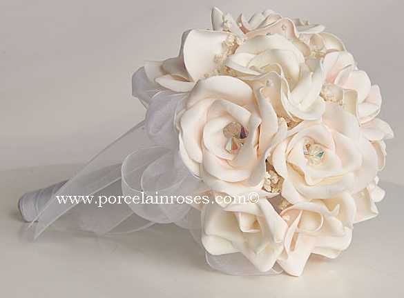 Bridal white rose bouquet