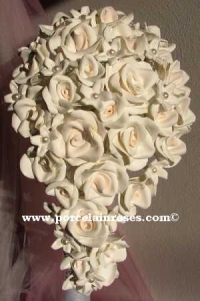 bridal white cascade Wedding Bouquet #511