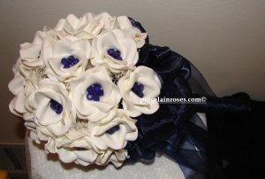 Navy Blue and White Wedding Bouquet #522