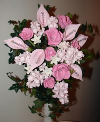 Round pink Wedding Bouquet #524