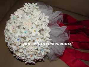 red and white stephanotis Wedding Bouquet #556