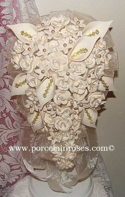 Cascade Wedding Flowers in Ivory